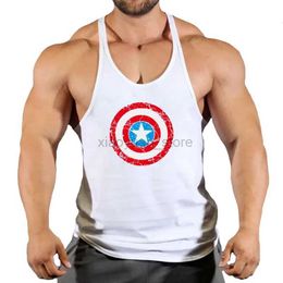 Men's T-Shirts Gym Sleeveless Mens Cotton Braces For Bodybuilders Sleeveless T-shirt Fitness Sports Clothing Basketball Vest Showing Muscle Summer Tops 240327