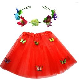 Party Decoration Adult Women Girl Butterfly Skirt Tulle Tutu Flower Wreath Headband Hen Ball Birthday Halloween Christmas