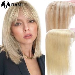 Toppers Human Hair Accessories Natural Hair Topper For Women Straight Hair Clips Wigs Lady Hairpieces Women Human Har Toppers With Bangs