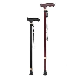 Sticks New Telescopic Walking Stick For The Elderly Mothers Fathers Limited Mobility Led Light Walk Cane Aluminium Metal Crutches