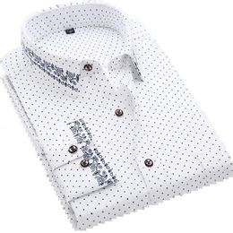 Men Shirt Long Sleeve Floral Printing Plaid Fashion Pocket Casual Shirts 100% Polyester Soft Comfortable Men Dress Shirt DS375 240319
