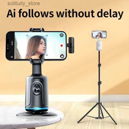 Stabilisers New 360 Rotating Follow Universal Joint Stabiliser Single legged Desktop Mini Intelligent Automatic Tracking Tiktok Live Handheld PTZ Q240319