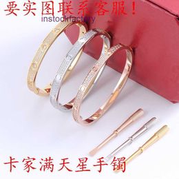 Original 1to1 Cartres Bracelet all over the sky star card family 18k gold bracelet womens fashion stainless steel rose Jewellery