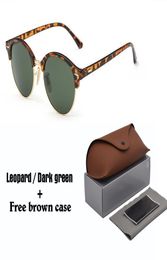 New Fashion Round Sunglasses for mens womens Brand Designer Sun glasses women men Plank Frame Flash Mirror UV400 Protection Lens w9605220
