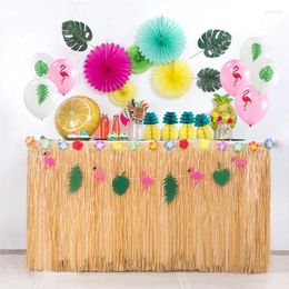 Party Decoration Hawaiian Table Skirt DIY 75cm Plastic Luau Flower Grass Beach Wedding Happy Aloha Birthday Summer Dress