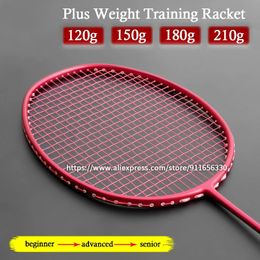 Training Heavy 100% Carbon Fibre Badminton Rackets G4 High Tension 34LBS Professional 120G 150G 180G 210G Attacking Racquet Bags 240304