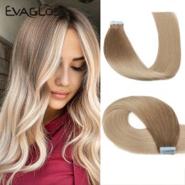 Extensions Straight Tape In Human Hair Extensions Remy European Natural Seamles Skin Weft Adhesive Glue On For Salon High Quality for Woman