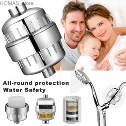 Bathroom Shower Heads 20 level shower water filter can remove chlorine fluoride+heavy metal filter shower filter shower head soft water Y240319