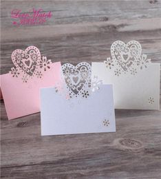 40pcs Laser Cut Love Table Name Place Card Wedding Decoration Party Favours Pearl Paper Table Place Card Wedding Supplies17661184