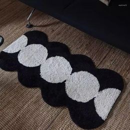 Carpets Tufted Aesthetic Bathmat Soft Geometric Mat Bathroom Rug Carpet Function Entrance Floor Anti Slip Pad Home Room Decor