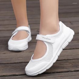 Casual Shoes 2024 Summer Women Soft Portable Sneakers Walking Flat Soles For Breathable Slip On White