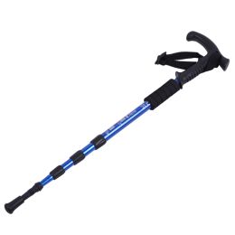 Sticks Ultralight Walking Stick 4 Joints Thandle Telescopic Trekking Hiking Poles Adjustable Anti Slip Outdoor Climbing Accessories