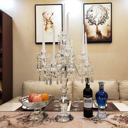 Candle Holders Luxury Crystal Holder Transparent Banquet Beautiful Candlestick Chandelier Centrepieces