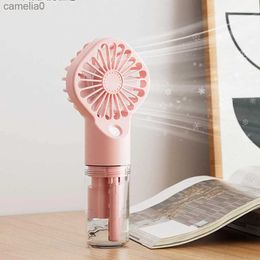 Electric Fans New Charging Mini Small Fan Handheld Spray Fan 4-speed Outdoor Office Portable Electric Fan Strong Wind Humidification SilentC24319