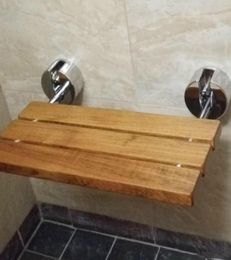 20quot Modern Solid Teak Wood Folding Shower Seat Toilet Supplies3685778