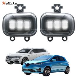 EEMRKE Led Car Fog Lights DRL PTF for Renault Talisman Zoe for Samsung SM6 2020 2021 2022 Front Bumper Fog Lamp Assembly with Lens Driving 40W 12V White or Yellow