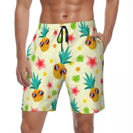 Men's Shorts Pineapple Print Board Summer Ctue Y2K Funny Beach Short Pants Sports Quick Dry Graphic Trunks