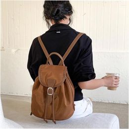 School Bags Large Capacity Simple Casual Backpack Designer Luxury Shoulder Women Fashion Office Vintage Versatile Ladies Travel Bag