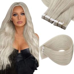 Extensions VeSunny Tape in Hair Extensions Invisible Real Human Hair 50gr/20picec Ombre Seamless Glue on Hair Skin Weft