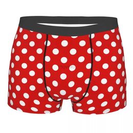Underpants Mens Red Polka Dot Underwear Cute Hot Boxer Briefs Shorts Panties Homme Breathable Underpants S-XXL 24319