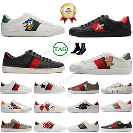 Designer Casual Shoes Bee Ace Sneakers Low Mens Womens Shoes Top High Quality Tiger Embroidered Black White Green Stripes Walking DHgate Sneakers