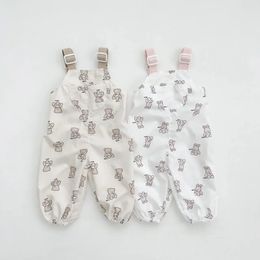 born Costume Autumn Girl Infant Cartoon Rabbit Overalls Boy Baby Fashion Cute Bear Print Waterproof Suspenders Jumpsuit 240307