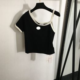 One Shoulder Designer Women T Shirt Luxury Short Sleeve Tops Elegant Sexy Summer Holiday Street Style Shirts