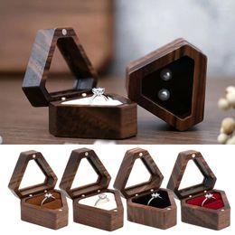 Jewelry Pouches Transparent Cover Ring Box Velvet Earring Holder Storage Case Wedding Valentine's Day Gift Packaging Boxes