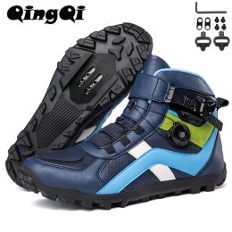 Footwear QQJCS1988 Mens Motorcycle Shoes MTB Cycling Shoes Winter Hiking Highcut Boots Tenis Masculino Road Bicycle Sneaker Size3950