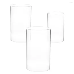 Candle Holders 3 Pcs Shade Clear Household Shades Home Holder Glass Covers Sleeve High Borosilicate Tube Lampshade