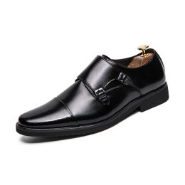 Shoes Double Monk Strap Shoes Loafers Men Coiffeur Luxury Men Shoes Leather Italian Men Dress Shoes Wedding Zapatos Formales Hombre