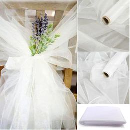 Party Decoration 48cmx5m Mariage Crystal Yarn Tulle Roll Sheer Wedding Backdrop Organza Fabric Chair Sash Table Skirt DIY Supplies
