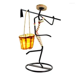 Table Lamps Creative Iron Sculptures LED Candle Light Basket Multifunctional Stand For Beside Lamp Frame