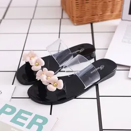 Slippers Slides On Beach Summer Clear Sandals Jelly Woman Low Heel Shoes For Women 2024 Bathroom House Transparent Home Shoe B I