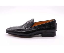 HBP Non-Brand Stylish Men Loafers Genuine Leather Pointed Toe Dress Brown Wedding Shoes