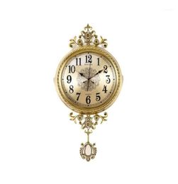 Luxury Vintage Wall Clock Digital Silent Large Classic Pendulum Wall Clock Copper European Living Room Klok Home Decor AD50WC18189966