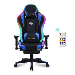 DOXACEF LED RGB Massage and Footrest Large Ergonomic Computer Desk Video Gaming with Light Effect Adjustable Reclining Gamer Chair