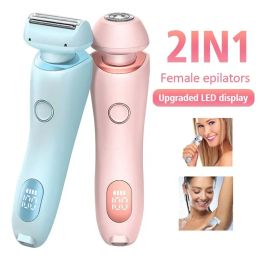 Epilator 2 in 1 Bikini Trimmer Electric Shaver for Women Waterproof Facial Hair and Leg Hair Remover Body Hair Trimmer for Underarms Legs
