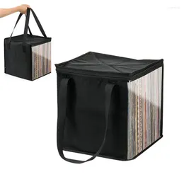 Storage Bags Record Bag Holds Up To 50 Case LP Holder Organizer Hand Protective With Clear Windows