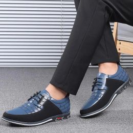 Shoes Men Casual Shoes Fashion Brand Classic Men Pu Leather Shoe Black Hot Sale Breathable Business LaceUp Solid Colour Shoes Big Size