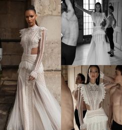 2019 Lior Charchy Evening Dresses Jewel Lace Appliques Custom Made Prom Gowns Floor Length Bohemian Formal Party Dresses5561232