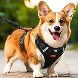 Dog Apparel Harness Clothes Vest Chest Collars Rope Cat Reflective Design Strap Breathable Adjustable Outdoor Walking Pet Supplies