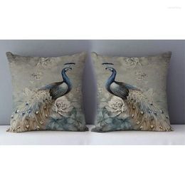 Pillow 18" Peacock Cover Cojines S Home Decor Decorative Chair Almofadas Para Sofa Throw Pillows K3