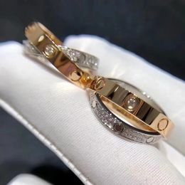 Anel de noivado Designer de marca anel de diamante feminino 18K banhado a ouro banhado a prata cristal de aço inoxidável amor joias de casamento anel fino anel esculpido