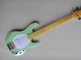 Guitar Light Green Body 4 Strings Electric Bass Guitar,Maple Neck,Chrome Hardware,Provide Customised Service