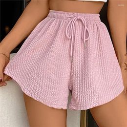 Running Shorts Women Summer High Elastic Lace Up Drawstring Wide Leg Sweat Fitness Loose Casual Large Sports Pants