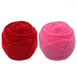 Jewellery Pouches Beautiful Rose Shaped Storage Display Case Rings Holder Packaging 264E