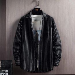 Men's Dress Shirts Basic Shirt Striped Plaid 2024 Autumn Business Casual Bottom Fashionable Spring Gentleman Top