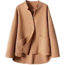 Women 100% Wool Coat Ladies Pure Woollen Long Coats Winter Factory Sales Customised Service Mc814