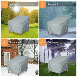 Chair Covers Outdoor Furniture Dust Cover Garden Tables And Other 190T Waterproof Coated 1pcs Grey Stacking